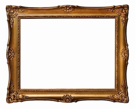 Vintage golden frame isolated over white background Stock Photo - Budget Royalty-Free & Subscription, Code: 400-05751125