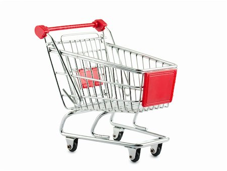 simsearch:400-04321973,k - Metal shopping cart isolated on white background Stock Photo - Budget Royalty-Free & Subscription, Code: 400-05752289