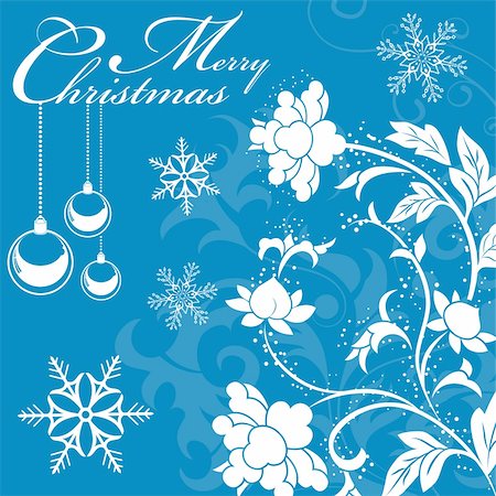 simsearch:400-05374105,k - Christmas Background with Flower and Snowflakes, element for design, vector illustration Stock Photo - Budget Royalty-Free & Subscription, Code: 400-05752398