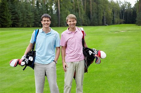 simsearch:400-05753039,k - Two men on golf course Photographie de stock - Aubaine LD & Abonnement, Code: 400-05753039