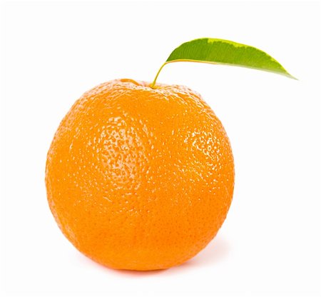 simsearch:400-04716078,k - orange fruits with green leaves on white Stock Photo - Budget Royalty-Free & Subscription, Code: 400-05876209