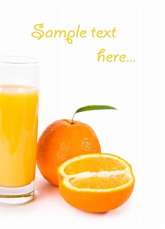 simsearch:400-04716078,k - orange fruits with green leaves on white Stock Photo - Budget Royalty-Free & Subscription, Code: 400-05876252
