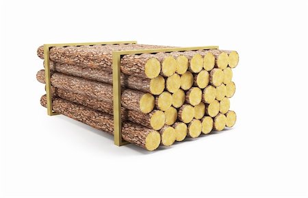 sawmill - stack of pine logs, 3d render Stock Photo - Budget Royalty-Free & Subscription, Code: 400-05876513