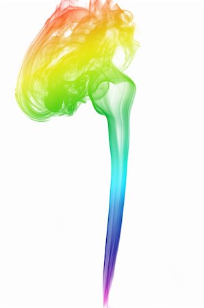 simsearch:400-05119503,k - Rainbow smoke. Isolated on white. Close up. Stock Photo - Budget Royalty-Free & Subscription, Code: 400-05876582