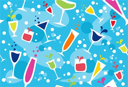 Colourful cups wallpaper on light blue background. Stock Photo - Budget Royalty-Free & Subscription, Code: 400-05877447