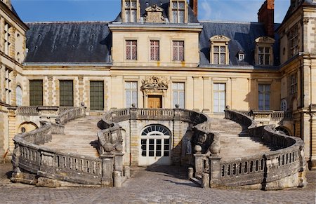 Principal staircase Chateau de Fontainebleau, residence of Napoleon I, Paris Stock Photo - Budget Royalty-Free & Subscription, Code: 400-05877824
