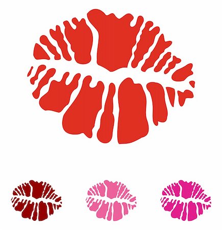 simsearch:400-08165683,k - Different red tones lipstick kiss print background. Stock Photo - Budget Royalty-Free & Subscription, Code: 400-05879515