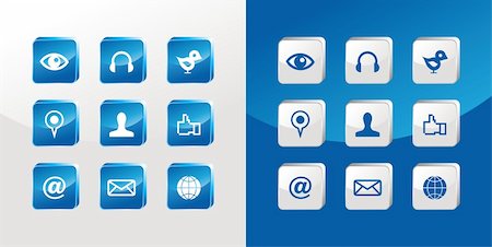 simsearch:400-05877514,k - Social media icons glass set over light and dark background. Vector file available Stock Photo - Budget Royalty-Free & Subscription, Code: 400-05879512
