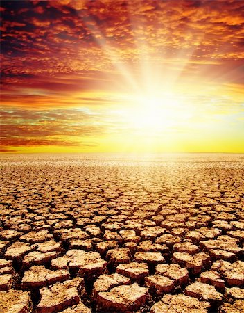 drought land under red sunset Stock Photo - Budget Royalty-Free & Subscription, Code: 400-05884599