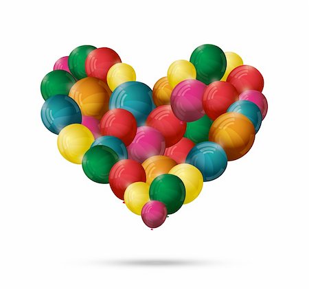 Valentine's Abstract heart balloon vector eps10. Love concept Stock Photo - Budget Royalty-Free & Subscription, Code: 400-05885201
