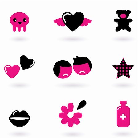 simsearch:400-05891430,k - Love and emotional icons. Vector Illustration Stock Photo - Budget Royalty-Free & Subscription, Code: 400-05885231