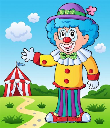 event tents - Clown theme picture 9 - vector illustration. Stock Photo - Budget Royalty-Free & Subscription, Code: 400-05885689