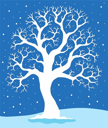 simsearch:400-05885713,k - White tree on blue background 1 - vector illustration. Stock Photo - Budget Royalty-Free & Subscription, Code: 400-05885722