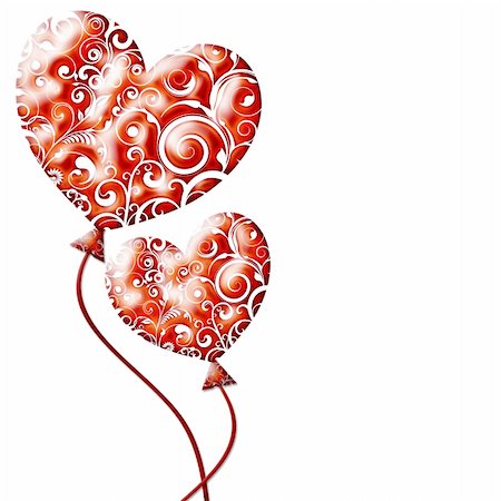 simsearch:400-06454217,k - Red valentine hearts as ballon isolated on White background Stock Photo - Budget Royalty-Free & Subscription, Code: 400-05885816