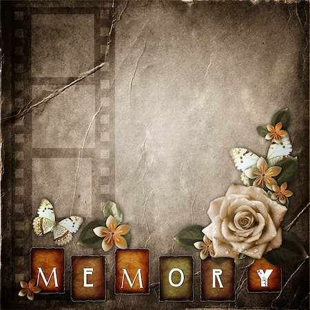 Vintage background with  paper  frame and flowers Stock Photo - Budget Royalty-Free & Subscription, Code: 400-05885831