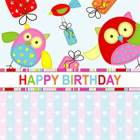 scrapbook circle card - Template birthday greeting card, vector illustration Stock Photo - Budget Royalty-Free & Subscription, Code: 400-05885862