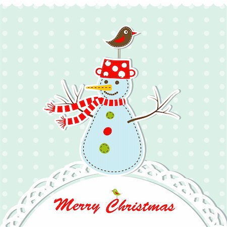 scrapbook cards christmas - Template christmas greeting card, vector illustration Stock Photo - Budget Royalty-Free & Subscription, Code: 400-05885876
