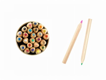 simsearch:400-04046903,k - Color pencils isolated against a white background Stock Photo - Budget Royalty-Free & Subscription, Code: 400-05886074