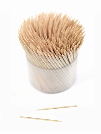 A close up shot of a wooden toothpicks on white Photographie de stock - Aubaine LD & Abonnement, Code: 400-05886070