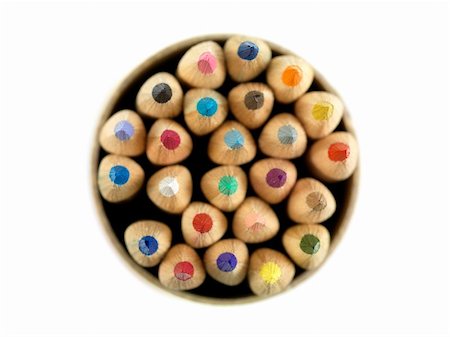simsearch:400-04046903,k - Color pencils isolated against a white background Stock Photo - Budget Royalty-Free & Subscription, Code: 400-05886073