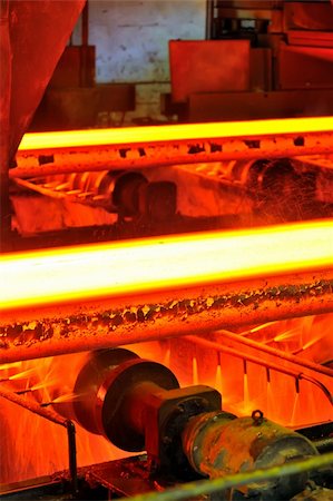 hot steel on conveyor Stock Photo - Budget Royalty-Free & Subscription, Code: 400-05886095