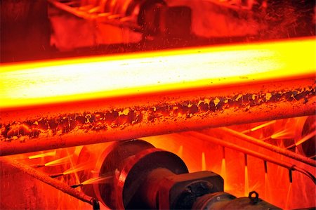 hot steel on conveyor Stock Photo - Budget Royalty-Free & Subscription, Code: 400-05886096