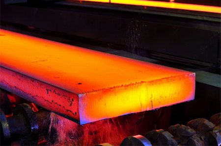 hot steel on conveyor Stock Photo - Budget Royalty-Free & Subscription, Code: 400-05886099