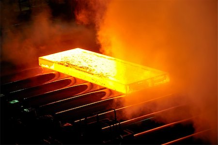 hot steel on conveyor Stock Photo - Budget Royalty-Free & Subscription, Code: 400-05886104