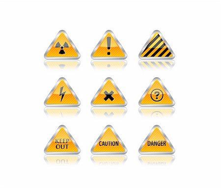 simsearch:400-03993174,k - Hazard road sign set. Vector illustration Stock Photo - Budget Royalty-Free & Subscription, Code: 400-05886524