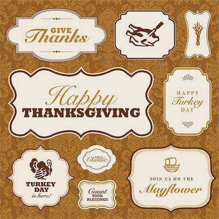 simsearch:400-05886855,k - Vector Thanksgiving Frame Set. Easy to edit. Perfect for invitations or announcements. Stock Photo - Budget Royalty-Free & Subscription, Code: 400-05886835