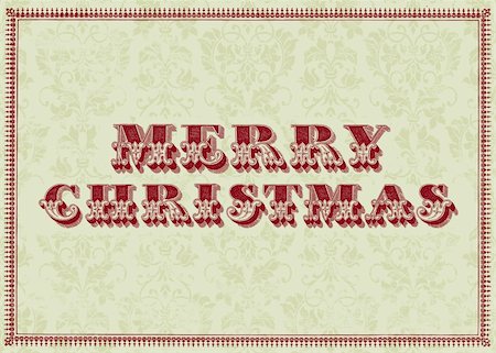 simsearch:400-05886855,k - Vector Vintage Merry Christmas Frame. Easy to edit. Perfect for invitations or announcements. Stock Photo - Budget Royalty-Free & Subscription, Code: 400-05886844