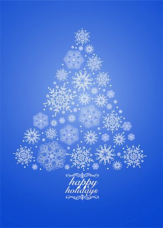 simsearch:400-05886855,k - Vector Blue Holiday Snowflake Tree. Easy to edit. Perfect for invitations or announcements. Stock Photo - Budget Royalty-Free & Subscription, Code: 400-05886841