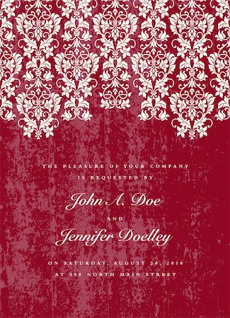 simsearch:400-05886855,k - Vector Distressed Red Lace Background. Easy to edit. Perfect for invitations or announcements. Stock Photo - Budget Royalty-Free & Subscription, Code: 400-05886875