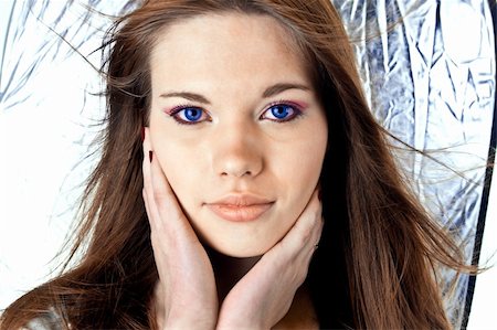 simsearch:400-04875091,k - pretty attractive girl with blue eyes Stock Photo - Budget Royalty-Free & Subscription, Code: 400-05887167