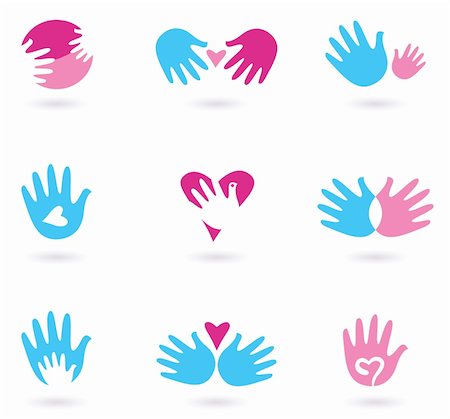 symbols flying bird - Love and friendship icon set. Stylized Vector Illustration Stock Photo - Budget Royalty-Free & Subscription, Code: 400-05887177