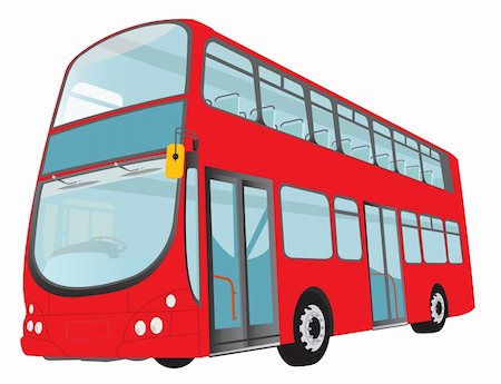London red bus on white background. Vector Stock Photo - Budget Royalty-Free & Subscription, Code: 400-05887261