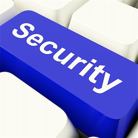 Security Computer Key In Blue Showing Privacy And Online Safety Stock Photo - Budget Royalty-Free & Subscription, Code: 400-05887680