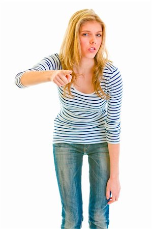 simsearch:400-05888428,k - Serious teen girl threatening finger Stock Photo - Budget Royalty-Free & Subscription, Code: 400-05888425