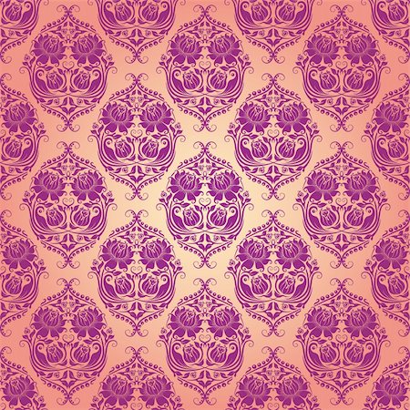 pictures of roses with swirls - Damask seamless floral pattern. Flowers on a rose background. EPS 10 Stock Photo - Budget Royalty-Free & Subscription, Code: 400-05888512
