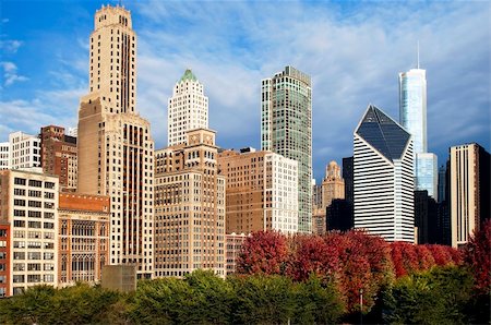 simsearch:400-04198862,k - view of the Chicago high-rise buildings in the US state of Illinois Stock Photo - Budget Royalty-Free & Subscription, Code: 400-05888851