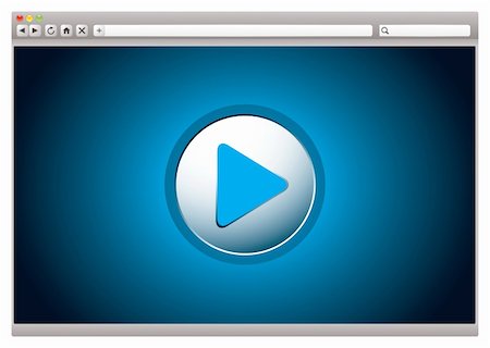 Web internet computer browser with video play button Stock Photo - Budget Royalty-Free & Subscription, Code: 400-05889554