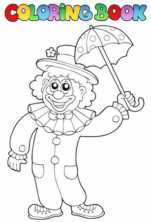 simsearch:400-04236834,k - Coloring book with happy clown 6 - vector illustration. Stock Photo - Budget Royalty-Free & Subscription, Code: 400-05880767