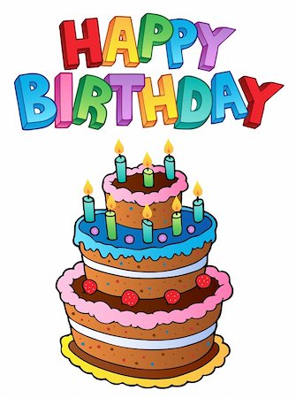 simsearch:400-05880757,k - Happy Birthday topic image 1 - vector illustration. Stock Photo - Budget Royalty-Free & Subscription, Code: 400-05880773