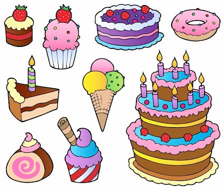 simsearch:400-05880757,k - Various cakes collection 1 - vector illustration. Stock Photo - Budget Royalty-Free & Subscription, Code: 400-05880780