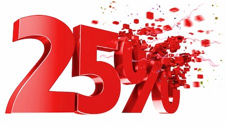 explosive 25 percent off isolated on white background Stock Photo - Budget Royalty-Free & Subscription, Code: 400-05882021