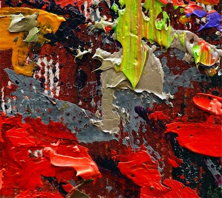 painterly - colorful oil painting texture closeup macro Photographie de stock - Aubaine LD & Abonnement, Code: 400-05882096