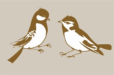 birds silhouettes on brown background, vector illustration Stock Photo - Budget Royalty-Free & Subscription, Code: 400-05882999