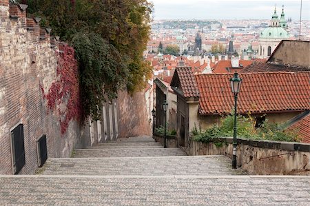 simsearch:400-05732427,k - View of Prague from the top, the red roofs Stock Photo - Budget Royalty-Free & Subscription, Code: 400-05894021