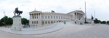 panoramic view of Parliament in Vienna architecture Stock Photo - Budget Royalty-Free & Subscription, Code: 400-05894343