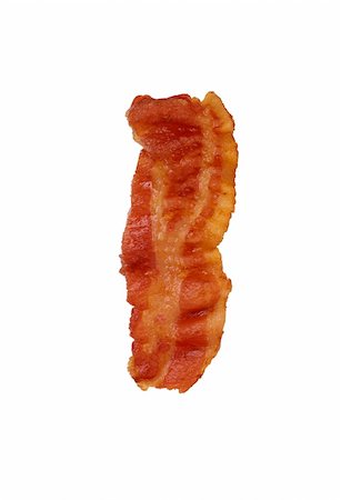 simsearch:400-04885499,k - Slices of bacon on a white background Stock Photo - Budget Royalty-Free & Subscription, Code: 400-05895453